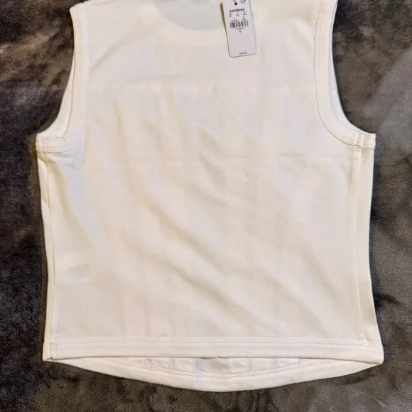 Express Brand New Fitted Crew Neck Corset Tank - White - Size Small - Picture 11 of 14